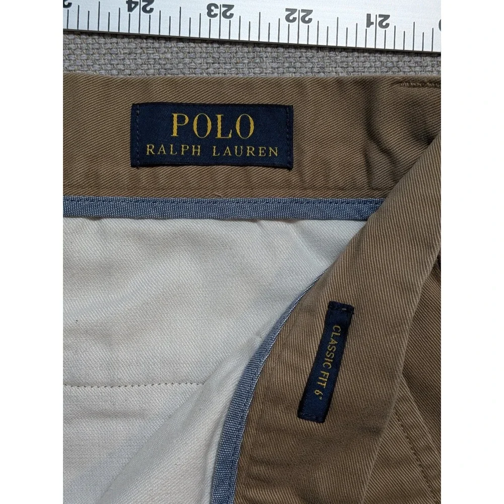 Polo Ralph Lauren Men's Khaki Chino Shorts Size 33 Classic Fit Cotton Summer